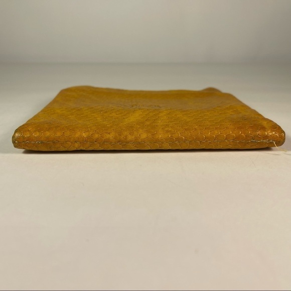 Efika square leather wallet in yellow snake embossed leather - Picture 4 of 9